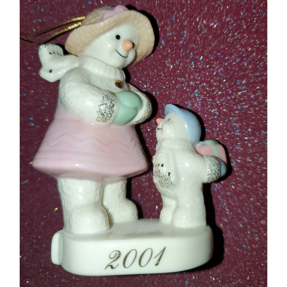 2001 lenox ornament misses snowman baby snowman with present ornament